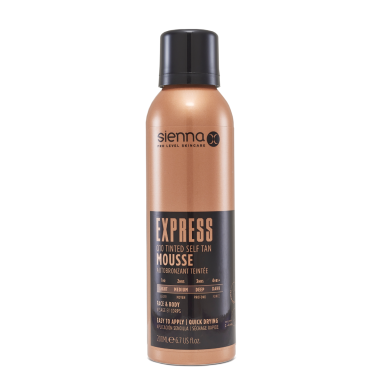 Savaiminio įdegio putos su atspalviu EXPRESS Q10 TINTED MOUSEE "SIENNA X", 200ml