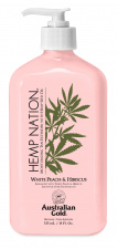 AUSTRALIAN GOLD Hemp Nation® kremas po deginimosi White Peach & Hibiscus Moisturizing Tan Extender with Hemp Seed Oil, 535 ml 