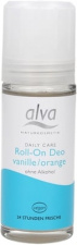 ALVA rutulinis dezodorantas su alūno kristalais (vanilė-apelsinas) Roll on vanille-orange, 50 ml 