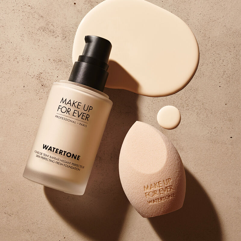 MAKE UP FOR EVER makiažo pagrindas + KEMPINĖLĖ, WATERTONE SKIN-PERFECTING TINT, 40 ml 